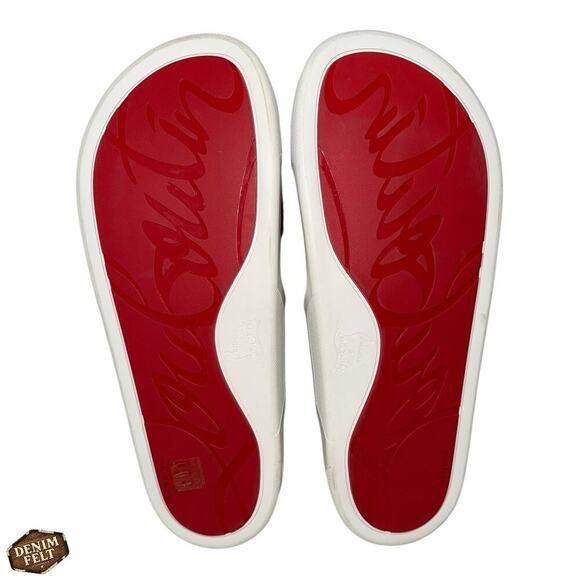 Christian Louboutin Ombre Leather Red Bottom Slide Size 44 | Designer Sandal NEW - Picture 13 of 16